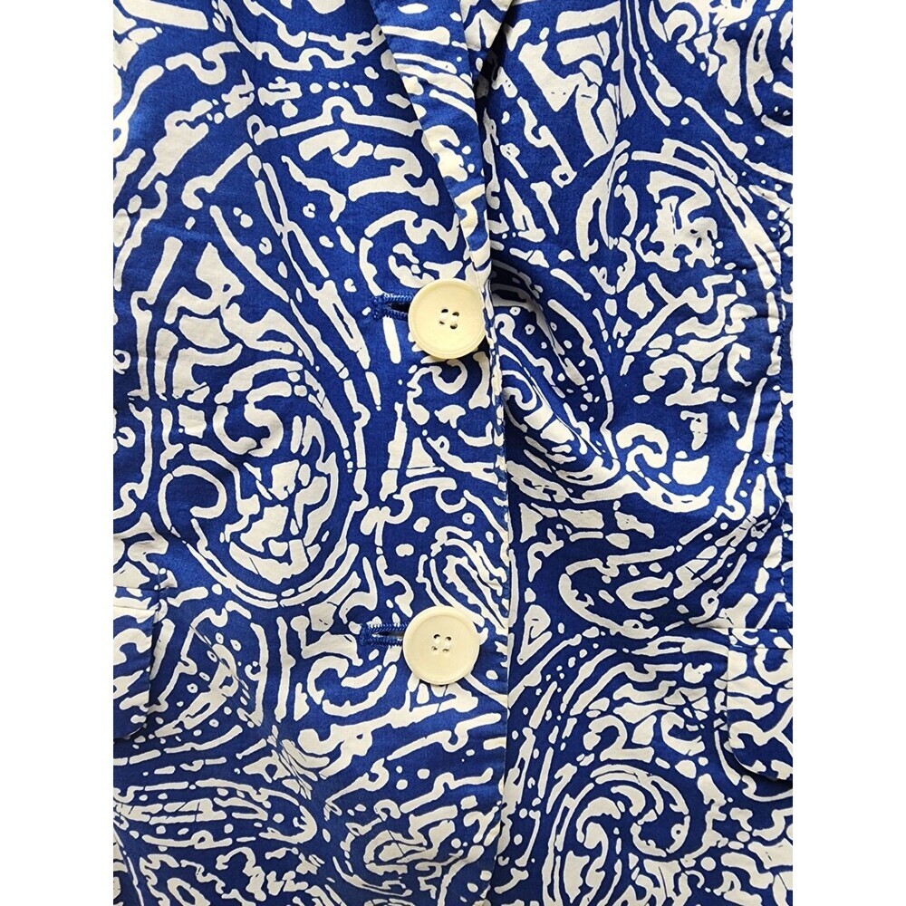 Talbots Petites 100% Cotton Paisley Blazer Preppy 14P - Picture 6 of 12